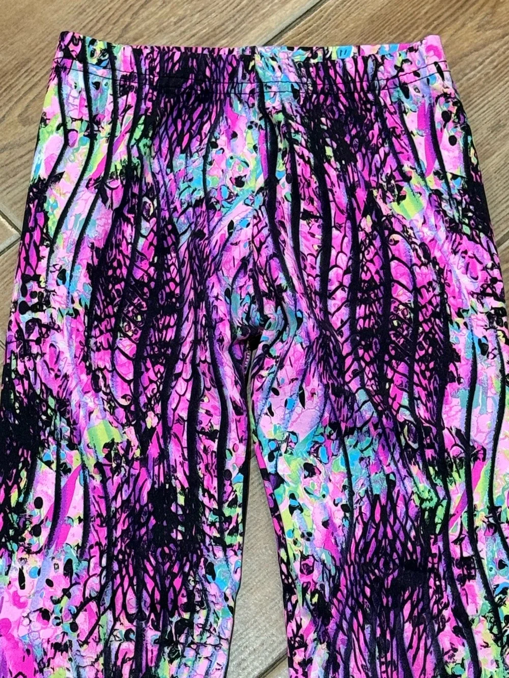 Dori Creations Pink Black Abstract Print Leggings